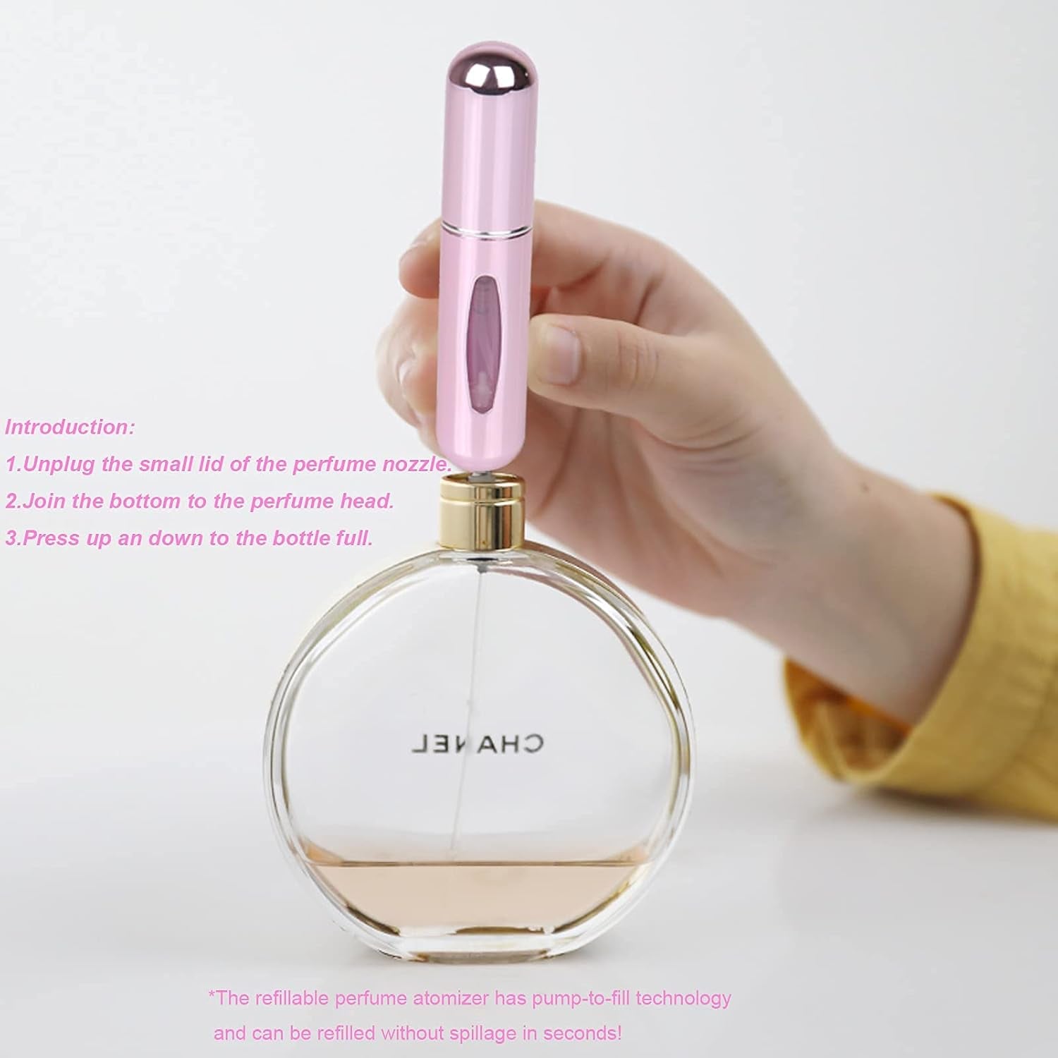 Portable 5ml Refillable Perfume Atomizer Bottle Set - Mini Travel Spray Case (Pack of 4)