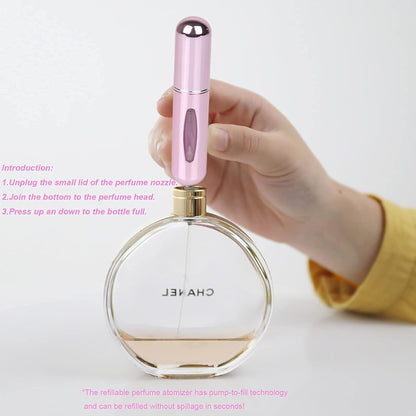 Portable 5ml Refillable Perfume Atomizer Bottle Set - Mini Travel Spray Case (Pack of 4)